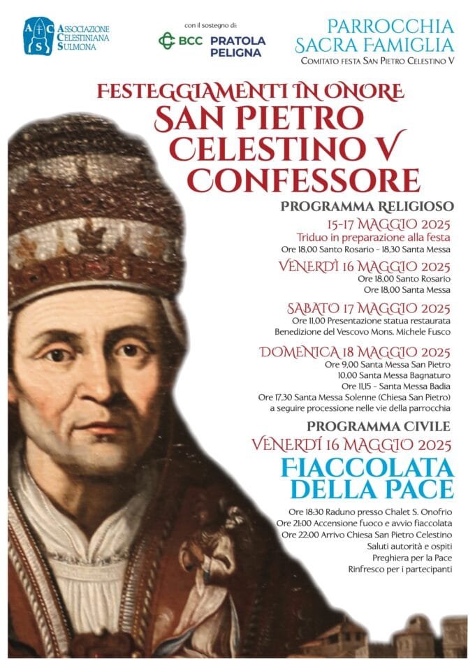 locandina festeggiamenti san pietro celestino V confessore